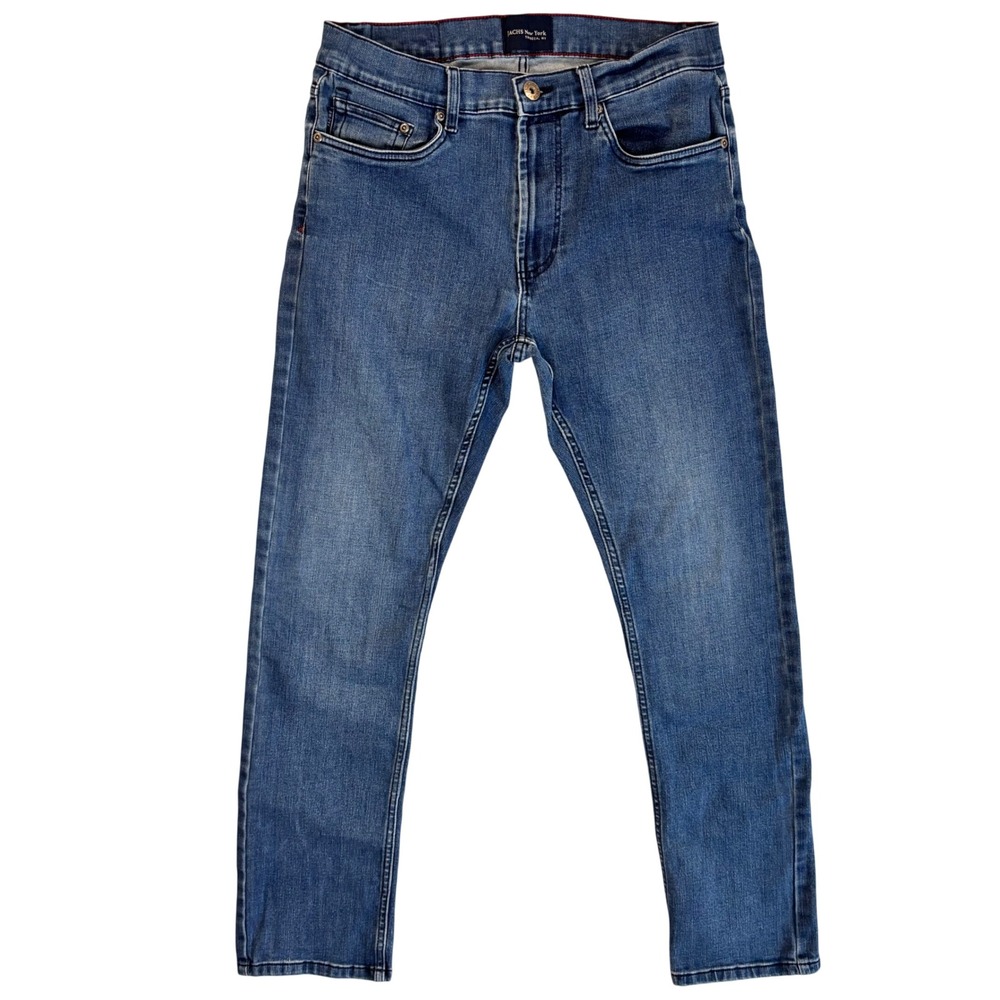 JACHS New York Tribeca Slim Fit Jeans Mens 34x32 Medium Wash Blue Denim
